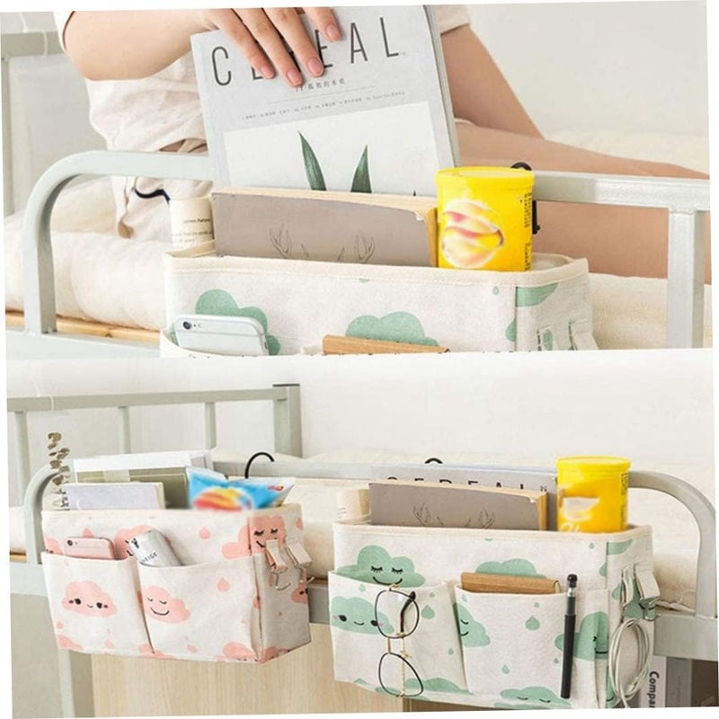 woobles Bedside Storage Pocket, Bedside Hanging Organizer Bunk Bed Storage Hanger Bag Pocket Dormitory Bed Caddy Pink, Dormitory Bed Organizer - Image 5